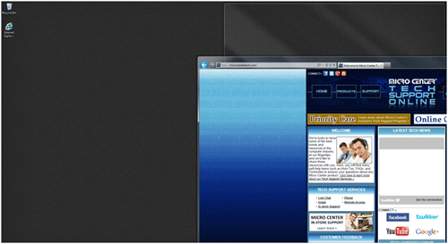 Windows 7 Desktop, Browser Window Part Screen